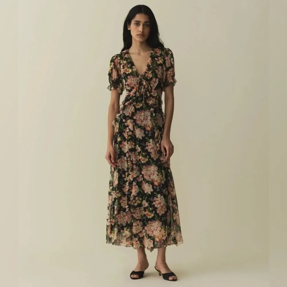 NWT DOEN Elizabeth Silk dress in Meadow Mirage - Picture 3 of 11